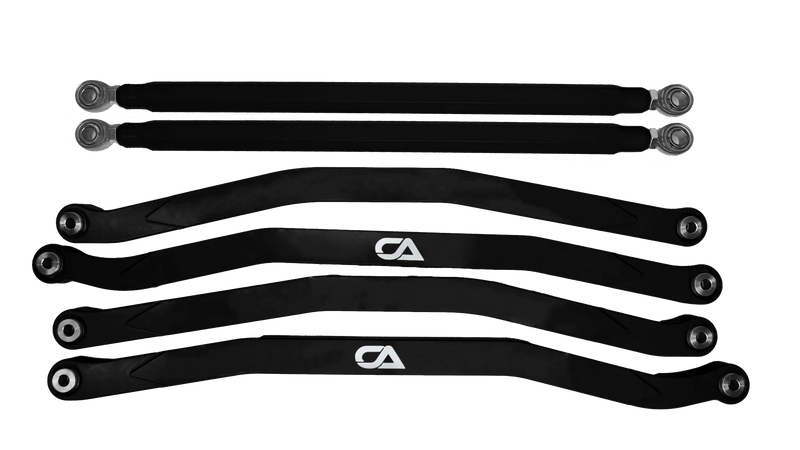 Billet High-Clearance Radius Rods for Maverick X3 by CA Tech, Non-Pocketed, Black