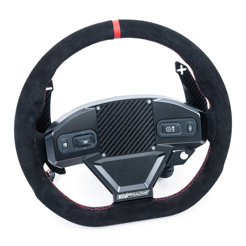 EVP.MOde Multifunction Steering Wheel with Carbon Fiber Paddles and Quick-Release Hub Adapter Kit for Can-Am Maverick R — 3