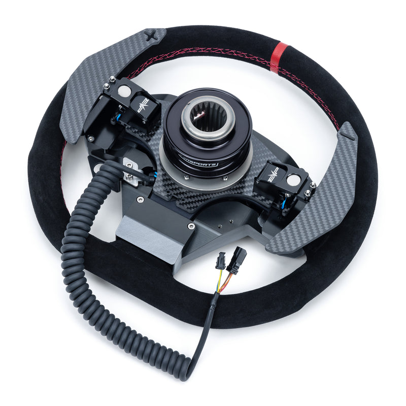 EVP.MOde Multifunction Steering Wheel with Carbon Fiber Paddles and Quick-Release Hub Adapter Kit for Can-Am Maverick R — 4