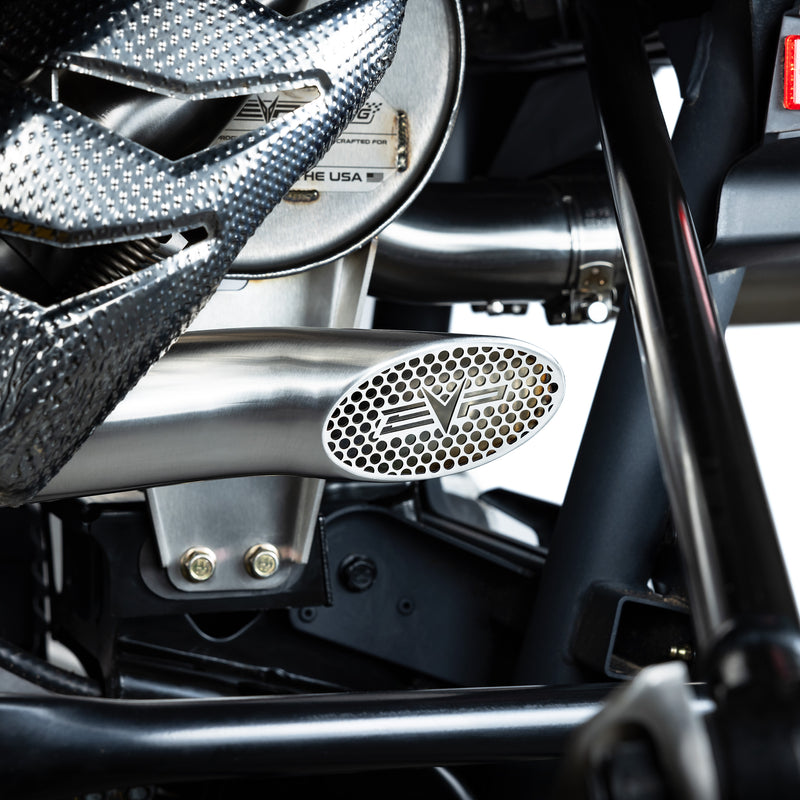 EVP Racing Shocker Electric Side-Dump Down Pipe with Bullet Muffler for Can-Am Maverick R — 2