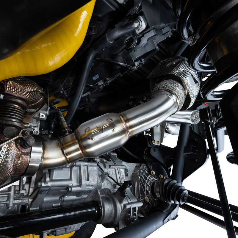 EVP Racing Shocker Electric Side-Dump Down Pipe with Bullet Muffler for Can-Am Maverick R — 3