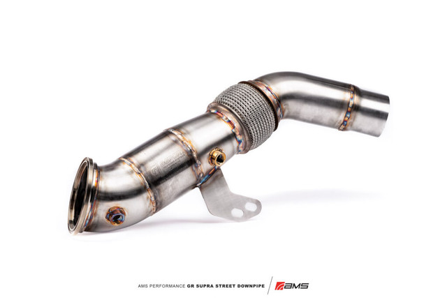 AMS Performance Street Downpipe with Gesi Catalytic Converter for the GR Supra 2020+ — 2