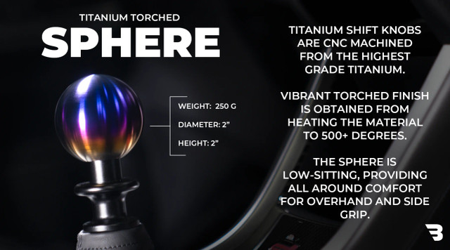 Billetworkz Titanium Shift Knob for the GR86 / BRZ 2022+ (Torched) — 2