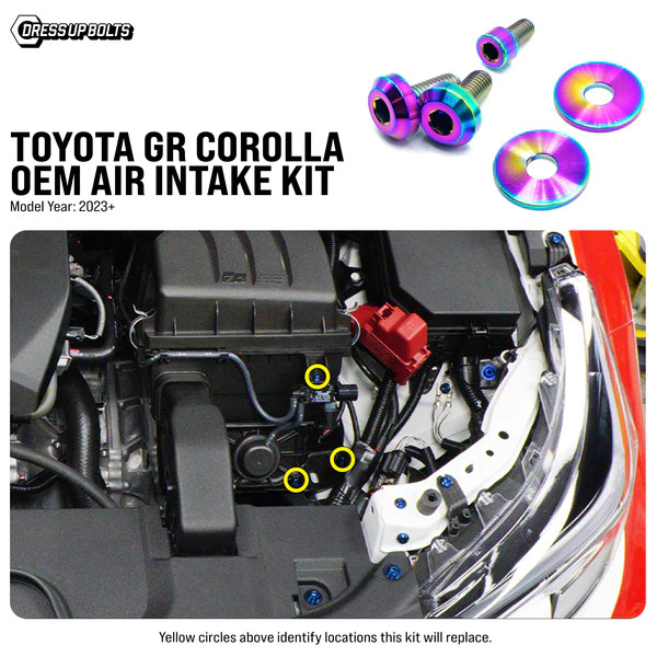 Dress Up Bolts Titanium Hardware OEM Air Intake Kit for the GR Corolla 2023+ — 2