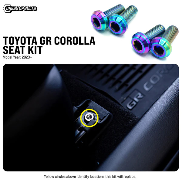 Dress Up Bolts Titanium Hardware Seat Kit for the GR Corolla 2023+ — 2