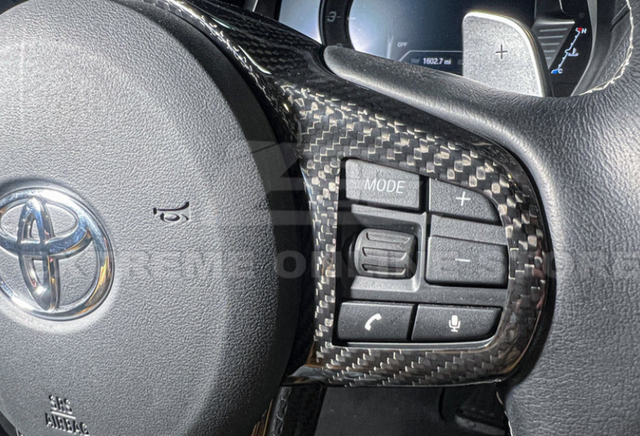 EOS Carbon Fiber Steering Wheel Trim Cover for the GR Supra 2020+ — 3