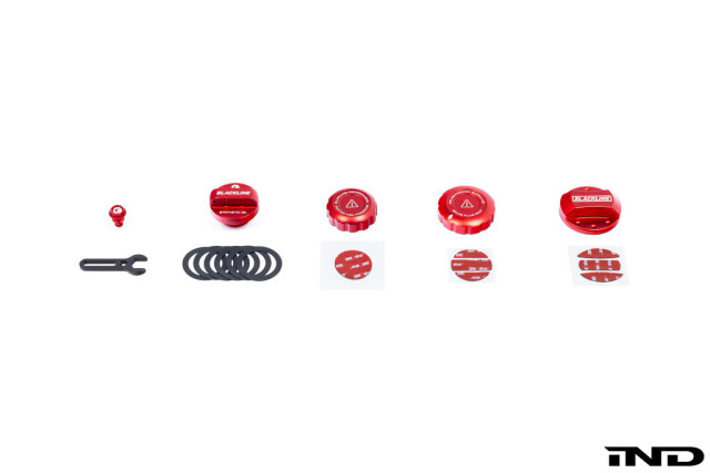 Goldenwrench Blackline Performance Red Cap Kit for the GR Corolla 2023+ — 2