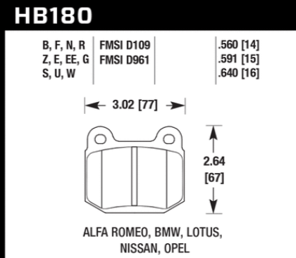 Hawk Performance ER Brake Pads for the GT86/GR86/BRZ W/ Brembo 2017+ (Rear) — 2