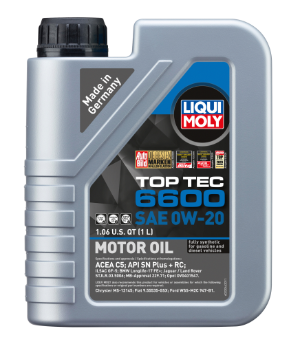 LIQUI MOLY Top Tec 6600 0W-20 Motor Oil - 5L