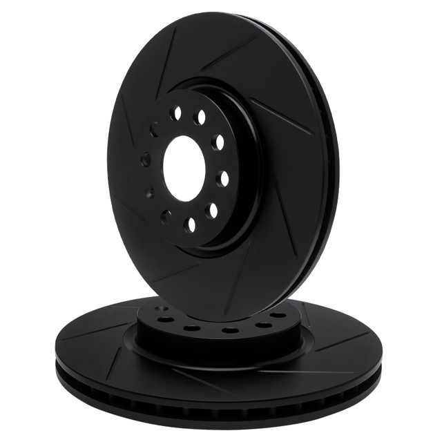 R1 Concepts Black Slotted Brake Rotors for the GR86 2022+ (Rear Set)
