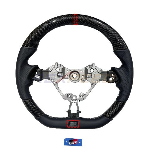 Rexpeed Carbon Fiber Black Leather Steering Wheel for the GR86 2022+ — 2