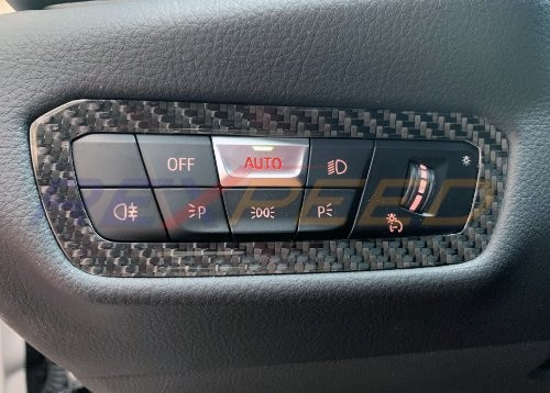 Rexpeed Carbon Fiber Cluster Switch Panel Badge for the GR Supra 2020+ — 2