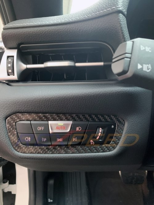 Rexpeed Carbon Fiber Cluster Switch Panel Badge for the GR Supra 2020+ — 3