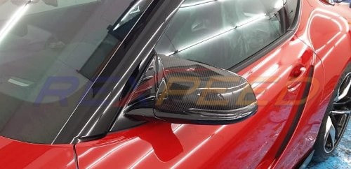 Rexpeed Carbon Fiber Mirror Cap Full Replacements for the GR Supra 2020+ — 2