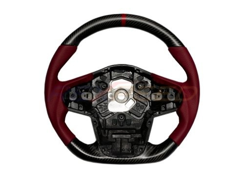 Rexpeed Carbon Fiber Red Leather Steering Wheel for the GR Supra 2020+ — 2