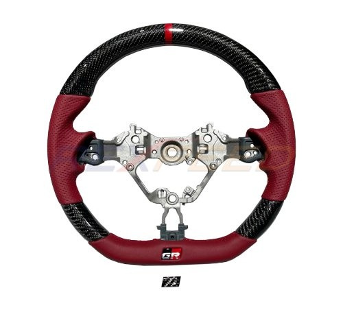 Rexpeed Carbon Fiber Red Leather Steering Wheel for the GR86 2022+ — 3