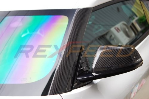 Rexpeed Dry Carbon Exterior A Pillar Cover for the GR Supra 2020+ — 2
