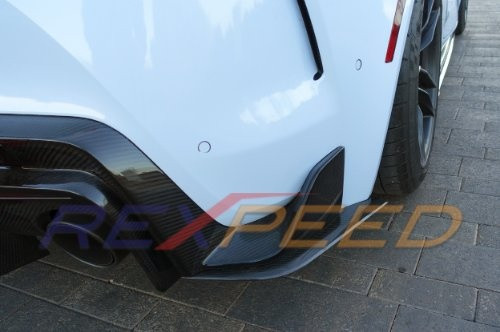Rexpeed V2 Carbon Fiber Rear Bumper Side Spats for the GR Supra 2020+