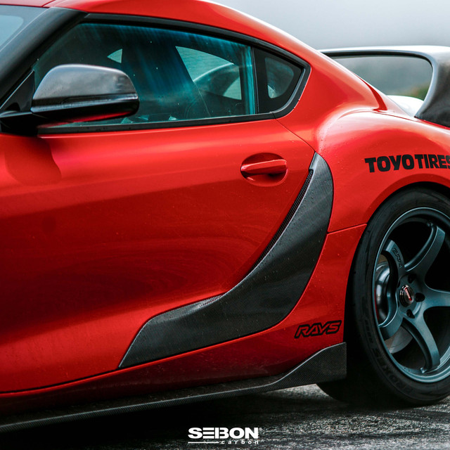 Seibon OE-Style Carbon Fiber Door Garnish for the GR Supra 2020+ — 3