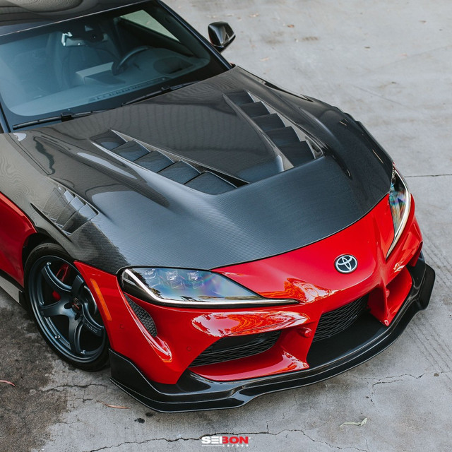 Seibon TV-Style Double Sided Carbon Fiber Hood for the GR Supra 2020+ — 2