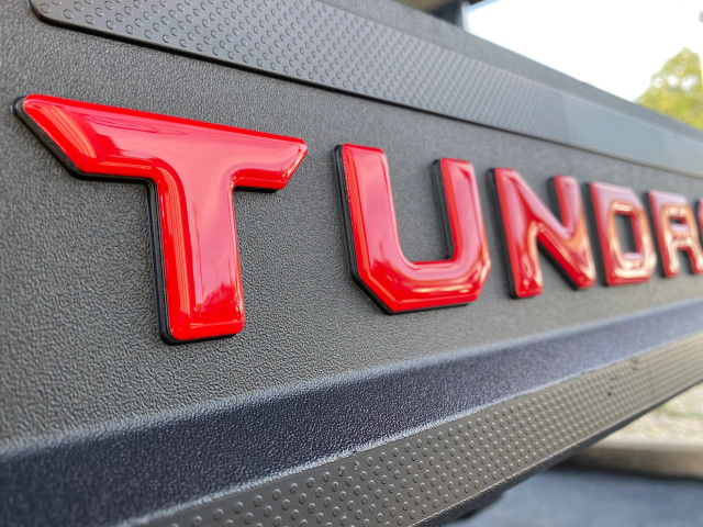 Tufskinz Bed Rail Tailgate Letter Overlays for the Tundra 2022-2026