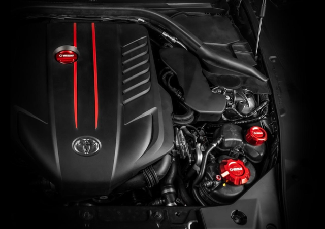 Verus Engineering Engine Bay Fluid Cap Kit for the GR Supra 2020+ — 2