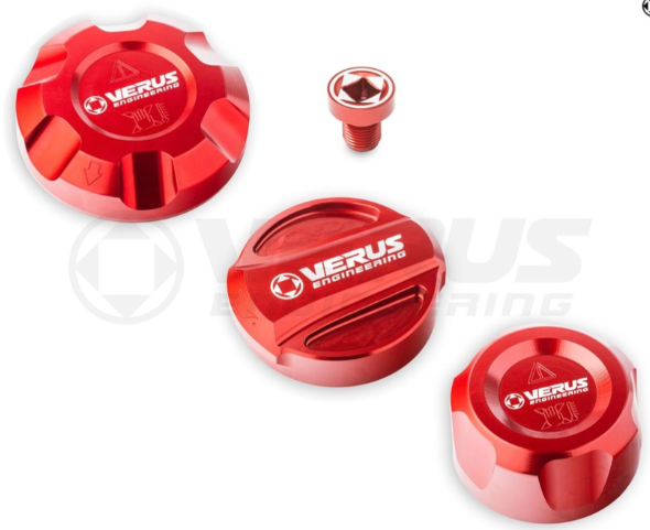 Verus Engineering Engine Bay Fluid Cap Kit for the GR Supra 2020+ — 3